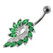 Imaginary Jeweled Flower Non-Moving Belly Ring - Monster Piercing