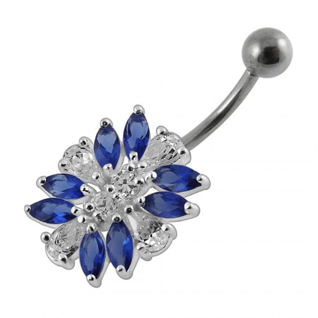 Combinated Flower Non-Moving Belly Ring - Monster Piercing