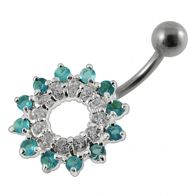 Jeweled Navel Around Non-Moving Belly Ring - Monster Piercing