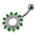 Jeweled Navel Around Non-Moving Belly Ring - Monster Piercing