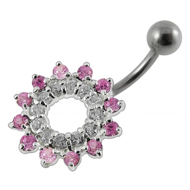 Jeweled Navel Around Non-Moving Belly Ring - Monster Piercing