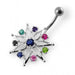 Celtic Jeweled Flower Non-Moving Belly Ring - Monster Piercing