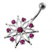 Celtic Jeweled Flower Non-Moving Belly Ring - Monster Piercing