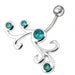 Jeweled Cross Non-Moving Belly Ring - Monster Piercing