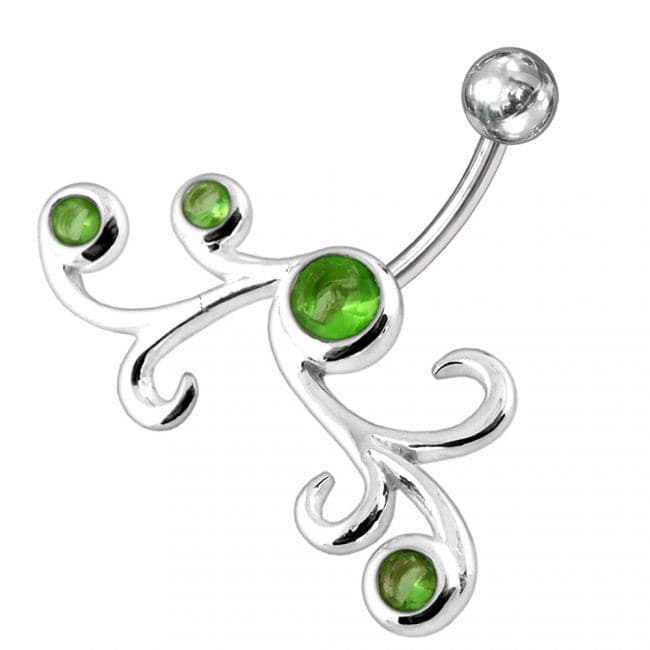 Jeweled Cross Non-Moving Belly Ring - Monster Piercing