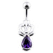 Jeweled Pear Stone Non-Moving Belly Ring - Monster Piercing