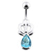 Jeweled Pear Stone Non-Moving Belly Ring - Monster Piercing