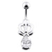 Jeweled Pear Stone Non-Moving Belly Ring - Monster Piercing