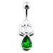 Jeweled Pear Stone Non-Moving Belly Ring - Monster Piercing