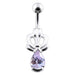 Jeweled Pear Stone Non-Moving Belly Ring - Monster Piercing