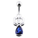 Jeweled Pear Stone Non-Moving Belly Ring - Monster Piercing