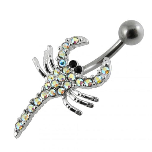 Jeweled Scorpio Non-Moving Belly Ring - Monster Piercing