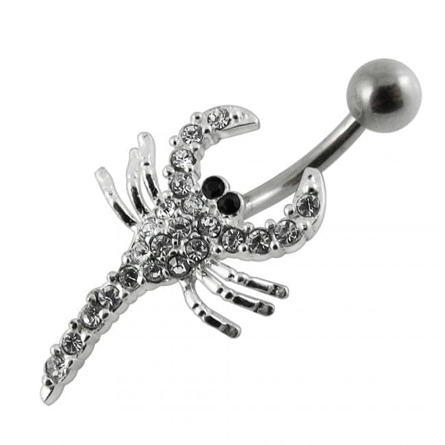 Jeweled Scorpio Non-Moving Belly Ring - Monster Piercing