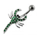 Jeweled Scorpio Non-Moving Belly Ring - Monster Piercing