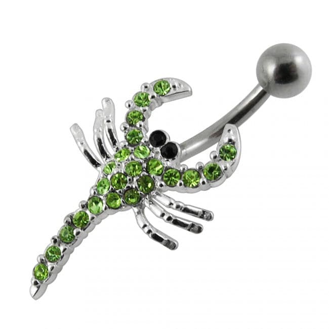 Jeweled Scorpio Non-Moving Belly Ring - Monster Piercing