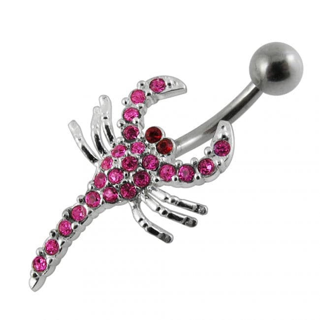 Jeweled Scorpio Non-Moving Belly Ring - Monster Piercing