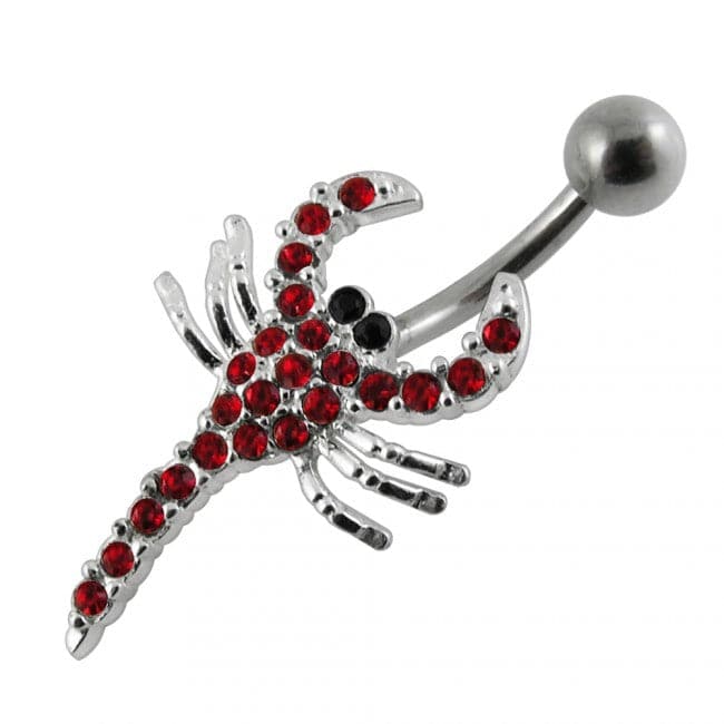 Jeweled Scorpio Non-Moving Belly Ring - Monster Piercing