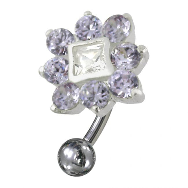 Jeweled Non-Moving Reverse Belly Ring - Monster Piercing