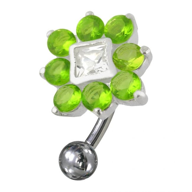 Jeweled Non-Moving Reverse Belly Ring - Monster Piercing