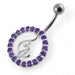 Jeweled Baby Phat Round Leaf Non-Moving Belly Ring - Monster Piercing