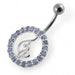 Jeweled Baby Phat Round Leaf Non-Moving Belly Ring - Monster Piercing