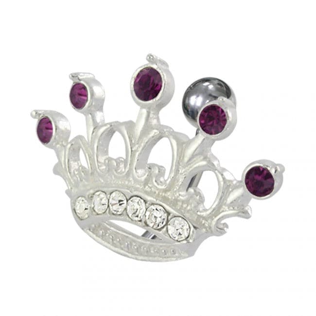 Jeweled Crown Non-Moving Belly Ring - Monster Piercing