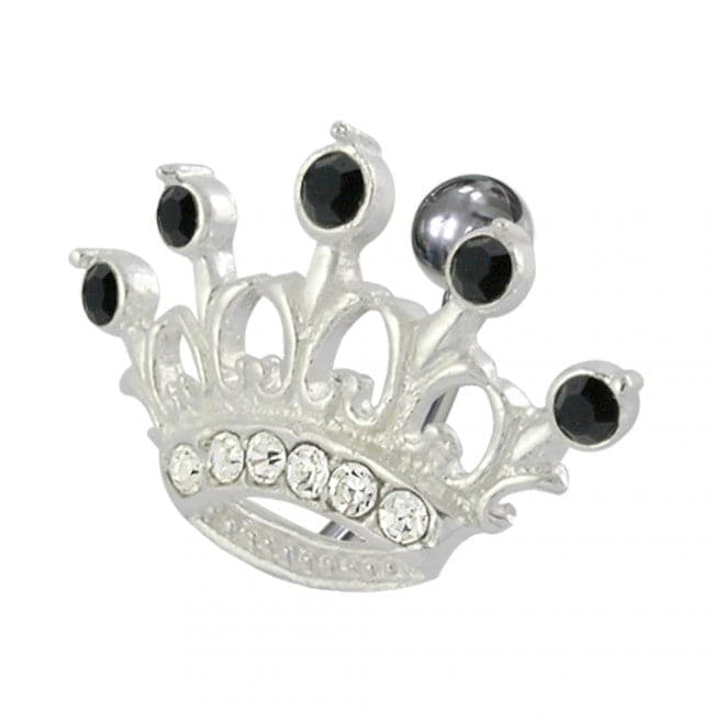 Jeweled Crown Non-Moving Belly Ring - Monster Piercing