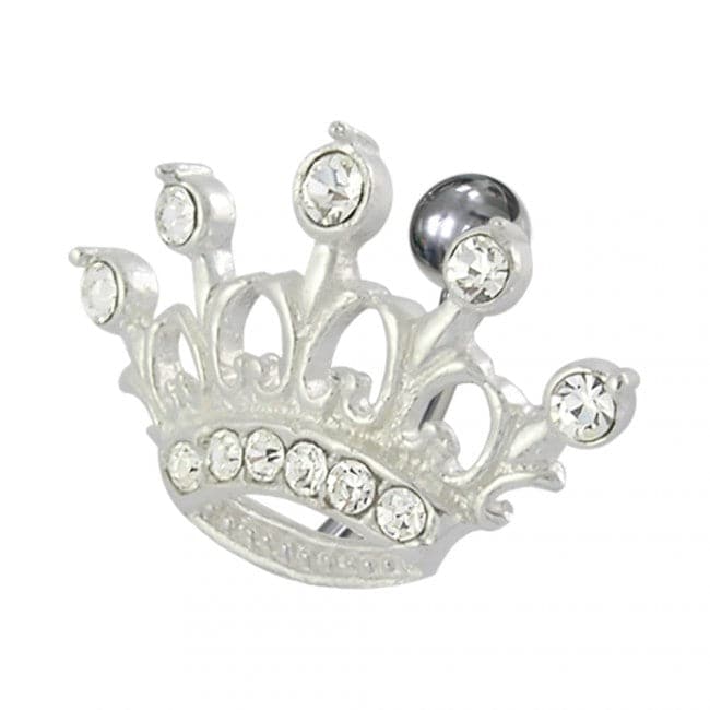 Jeweled Crown Non-Moving Belly Ring - Monster Piercing