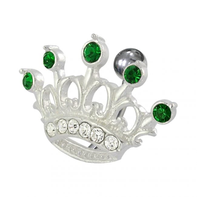 Jeweled Crown Non-Moving Belly Ring - Monster Piercing