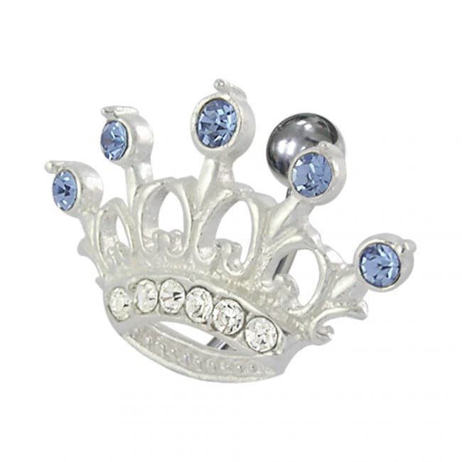 Jeweled Crown Non-Moving Belly Ring - Monster Piercing