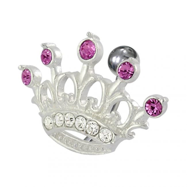 Jeweled Crown Non-Moving Belly Ring - Monster Piercing