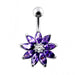 Jeweled Flower Non-Moving Belly Ring Body Jewelry - Monster Piercing