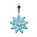 Jeweled Flower Non-Moving Belly Ring Body Jewelry - Monster Piercing