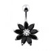 Jeweled Flower Non-Moving Belly Ring Body Jewelry - Monster Piercing