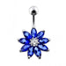 Jeweled Flower Non-Moving Belly Ring Body Jewelry - Monster Piercing