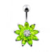 Jeweled Flower Non-Moving Belly Ring Body Jewelry - Monster Piercing