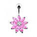 Jeweled Flower Non-Moving Belly Ring Body Jewelry - Monster Piercing