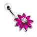 Jeweled Flower Non-Moving Belly Ring Body Jewelry - Monster Piercing