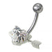 Fancy Heart with Arrow Jeweled Non-Moving Belly Ring - Monster Piercing