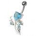 Heart Shaped Fancy Jewelled Non-Moving Navel Ring - Monster Piercing