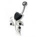 Heart Shaped Fancy Jewelled Non-Moving Navel Ring - Monster Piercing