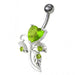 Heart Shaped Fancy Jewelled Non-Moving Navel Ring - Monster Piercing