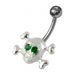 Skull Shaped Jewelled Non-Moving Belly Ring - Monster Piercing