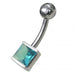 Silver Jeweled Non Moving Belly Ring - Monster Piercing