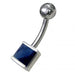 Silver Jeweled Non Moving Belly Ring - Monster Piercing