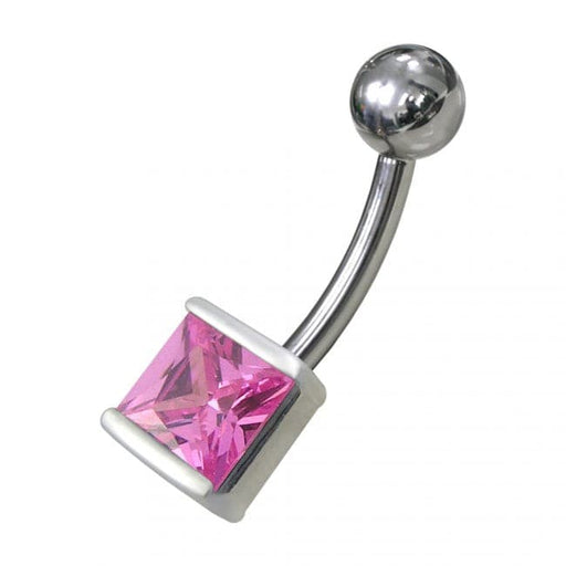 14G Fancy Jewelled Non-Moving Navel Ring - Monster Piercing