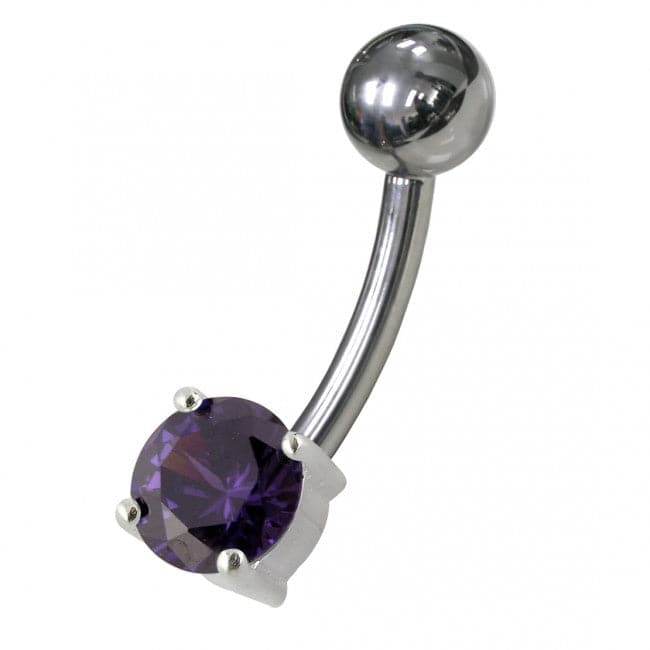 Fancy Jewelled Titanium Non-Moving Banana Navel Ring body Jewelry - Monster Piercing