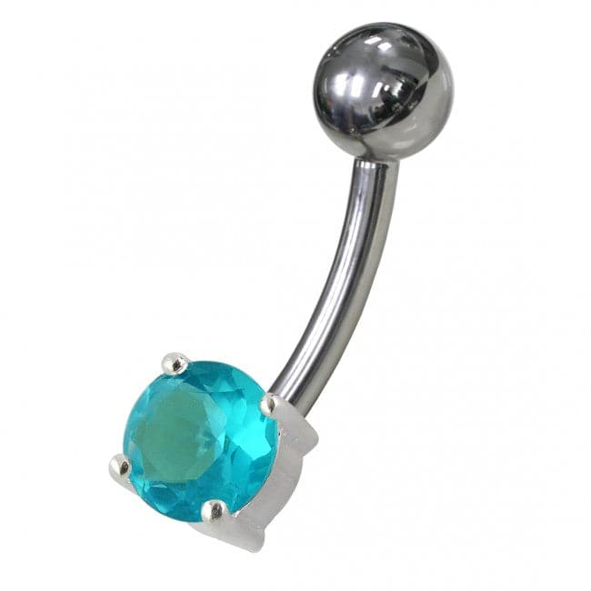 Fancy Jewelled Titanium Non-Moving Banana Navel Ring body Jewelry - Monster Piercing