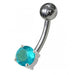 Fancy Jewelled Titanium Non-Moving Banana Navel Ring body Jewelry - Monster Piercing