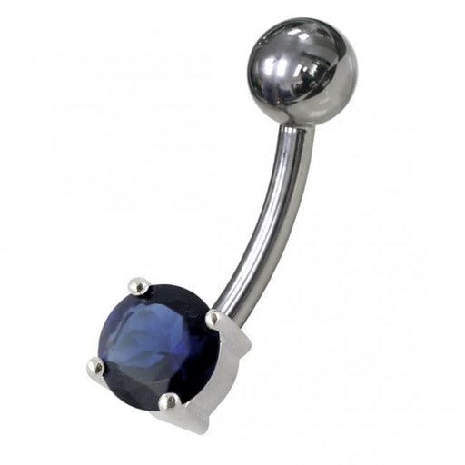 Fancy Jewelled Titanium Non-Moving Banana Navel Ring body Jewelry - Monster Piercing